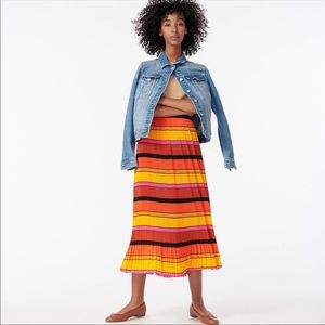 Jcrew pleated striped skirt size 6
